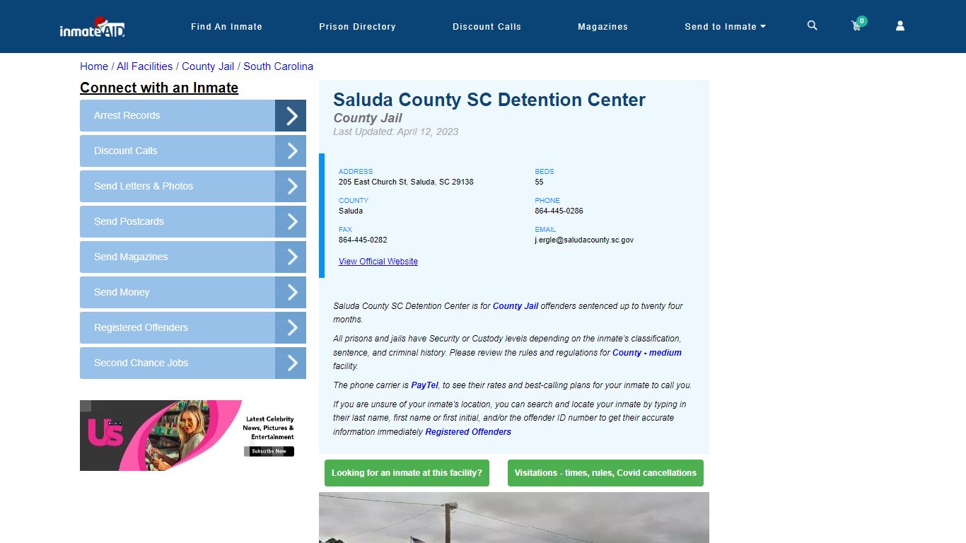 Saluda County SC Detention Center - Inmate Locator - Saluda, SC